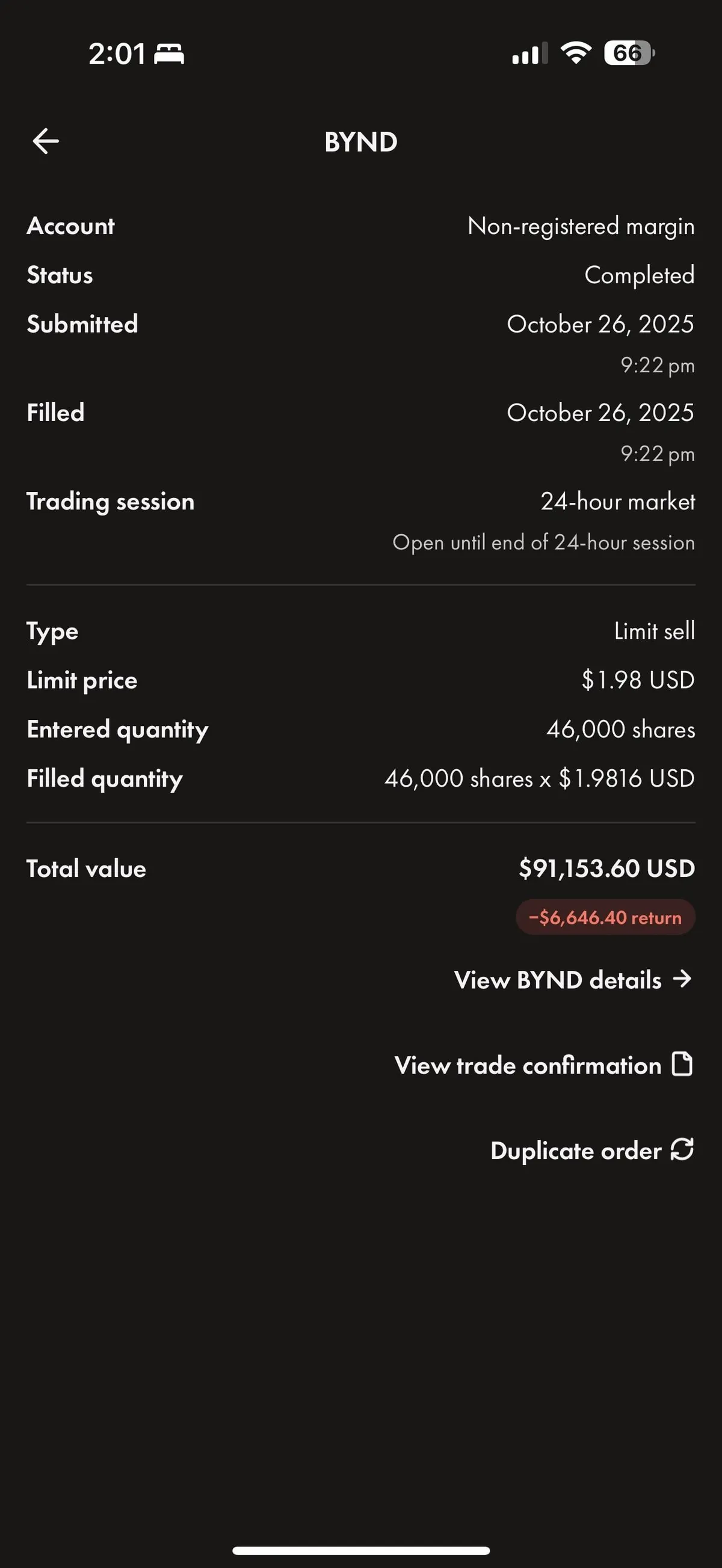 Over 125K USD loss on BYND