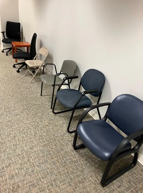 My doctor's office waiting room has 6 different types of chairs