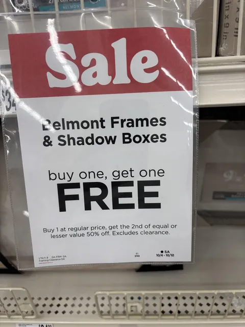 Literally a sign at Michaels (read the small print)