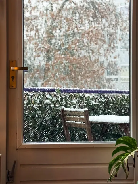 Living Room with Snow in the Netherlands